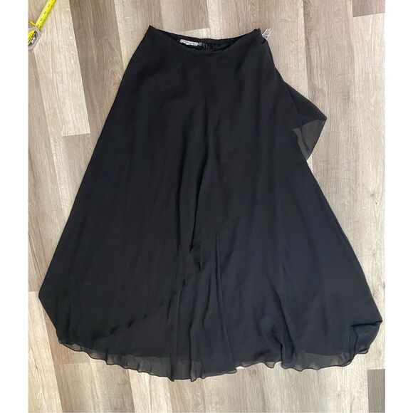 Teri Jon by Rickie Freeman NWT Black Layered Maxi Ruffle Long Skirt, Size 10 - Picture 1 of 12
